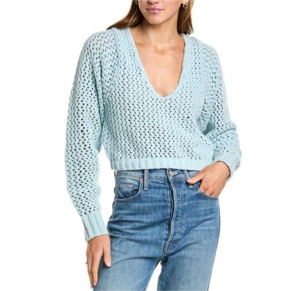 John Elliott Boucle Cropped Sweater - Picture 1 of 7